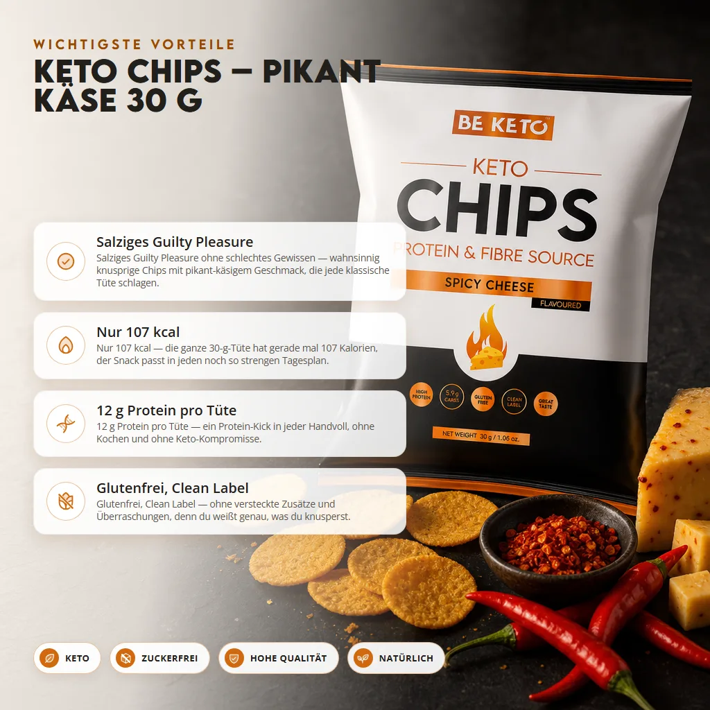 Keto-Chips – Pikant Käse 30g