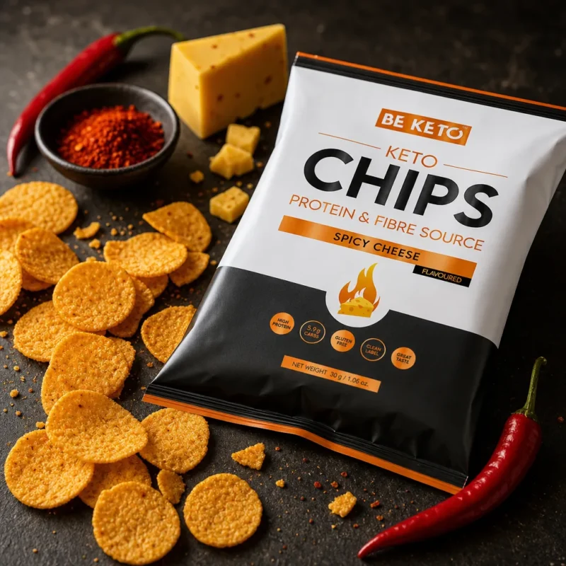 Keto-Chips – Pikant Käse 30g – Lifestyle 1 Keto-Chips – Pikant Käse 30g