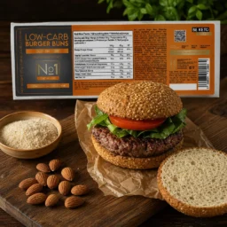 Keto Burger Brötchen 2x85g – Lifestyle 2 Keto Burger Brötchen 2x85g