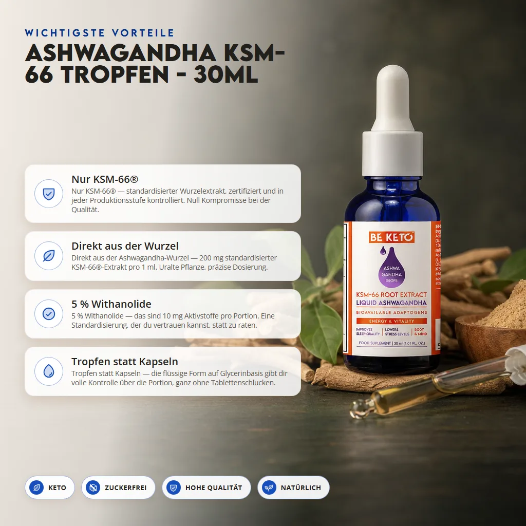 Ashwagandha KSM-66 in Tropfen – 30 ml