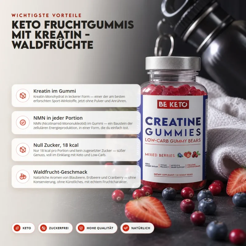 Keto Gummibärchen mit Kreatin – Waldfrüchte