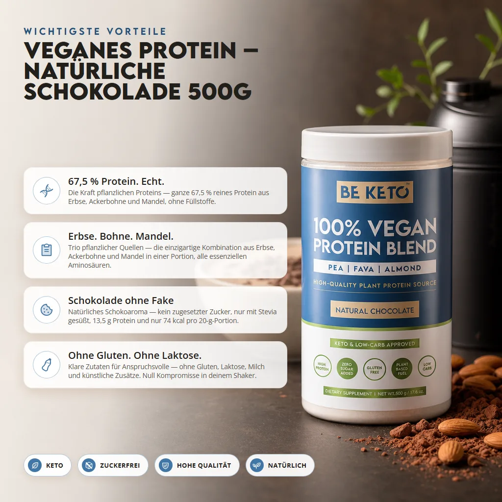 Veganes Protein – Natürliche Schokolade 500g