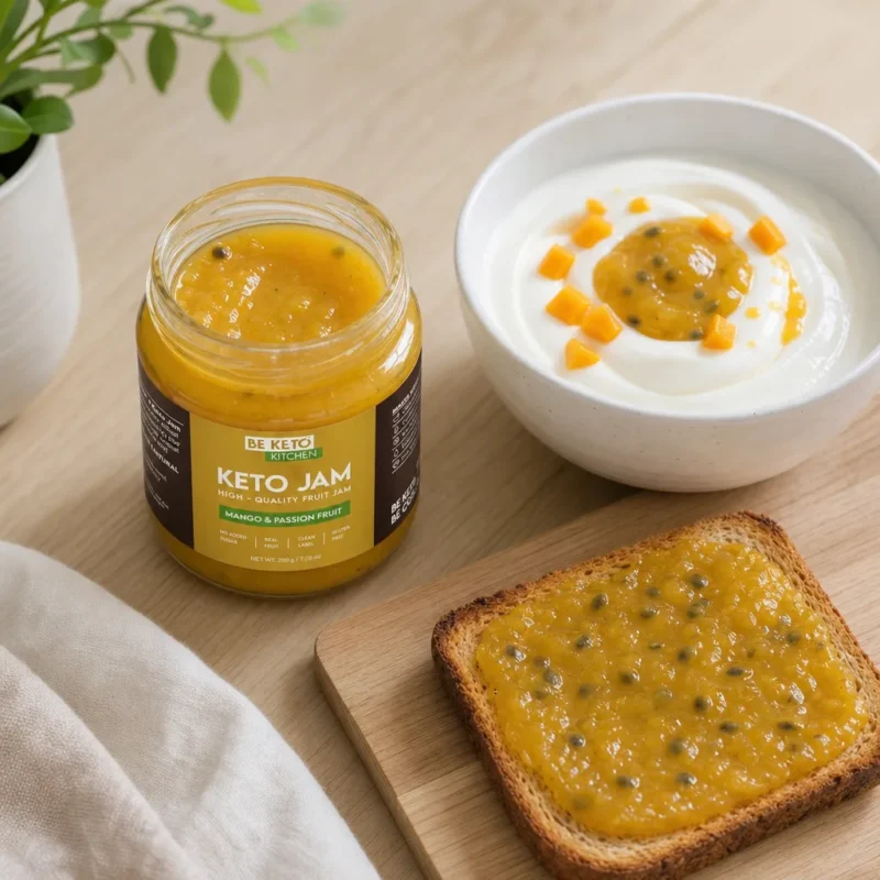 Keto Konfitüre – Mango & Maracuja 200g – Lifestyle 3 Keto Konfitüre – Mango & Maracuja 200g
