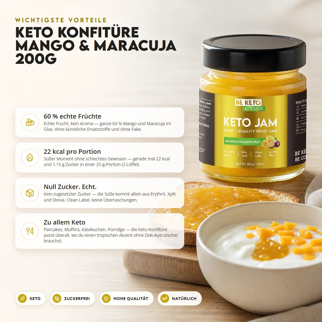 Keto Konfitüre – Mango & Maracuja 200g