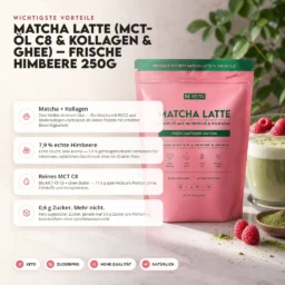 Matcha Latte (MCT C8 Öl & Kollagen & Ghee) – Frische Himbeere 250g