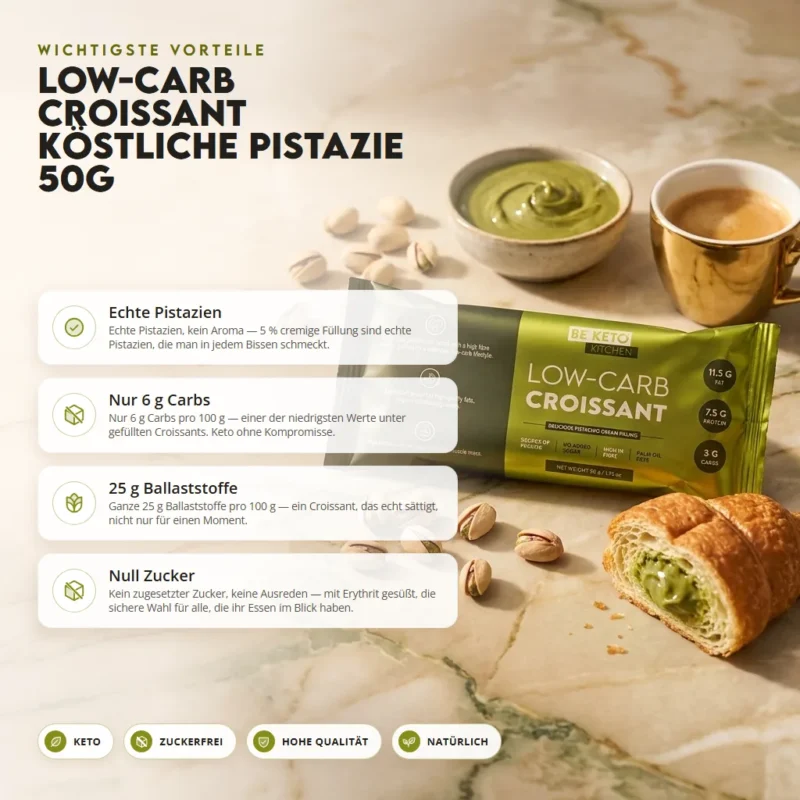 Low-Carb Croissant Köstliche Pistazie 50g – Benefit Low-Carb Croissant Köstliche Pistazie 50g