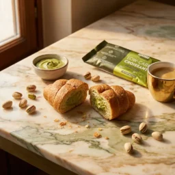 Low-Carb Croissant Köstliche Pistazie 50g – Lifestyle 2 Low-Carb Croissant Köstliche Pistazie 50g